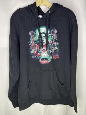 Stranger Things Blindfolded Mens Black Hooded Sweatshirt Size Large